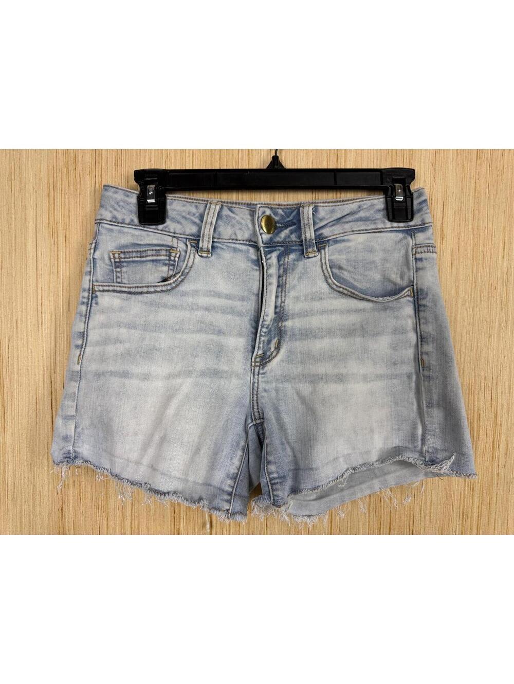 American Eagle Shorts Womens 4 Blue Super Stretch Cutoff Frayed Hem Denim